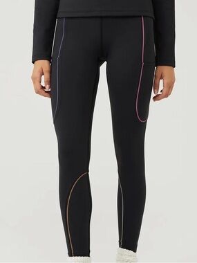 Outdoor Voices FrostKnit 7/8 Leggings in black, featuring reflective detail L